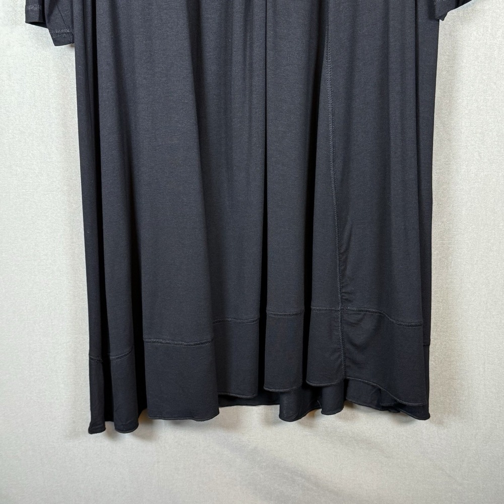By Together You and I Flowy Tshirt Dress Lace Up Tie Front Black Boutique XL NWT - Picture 2 of 11